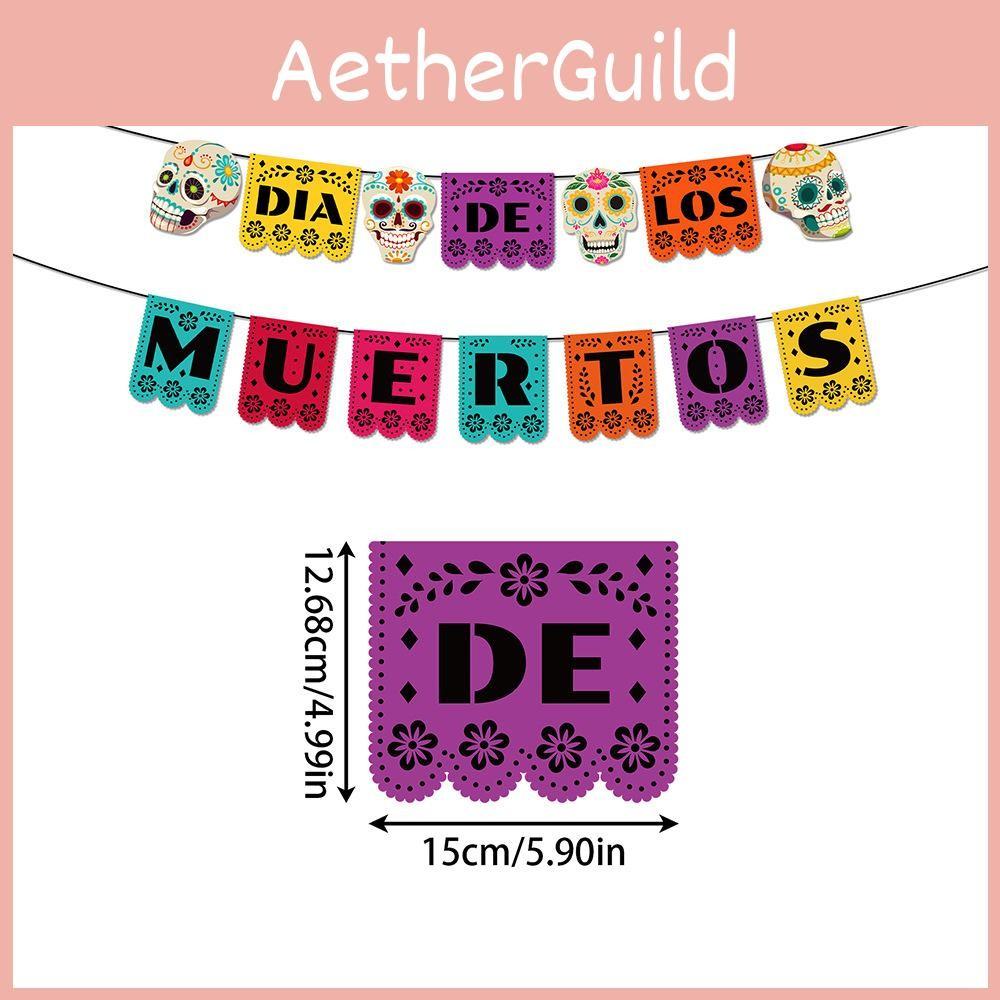 De Muertos Día Skull Themed Party Banner For Festive Scene Setting Celebration