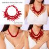 Geometrische Halskette aus roter Koralle für Damen Sommer Modeschmuck