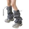 Harajuku Cargo Leg Cover with Adjustable Drawstring Motorcycle Punk Baggy Footless Socks Leg Warmer Gaiters for Women