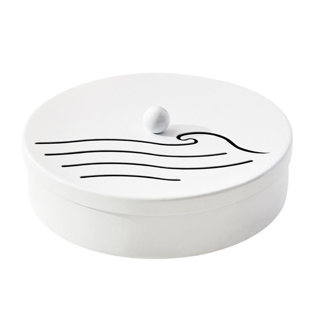 

Hollow-out Design Mosquito Coil Holder With Lid Mosquito Coil Box Incense Burner Indoor Decoration 1pc