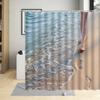 Summer Seaside Shower Curtain Sea Beach Shell Bathroom Decor Palm Tree Ocean Scenery Curtains With Hook Waterproof Wall Covering