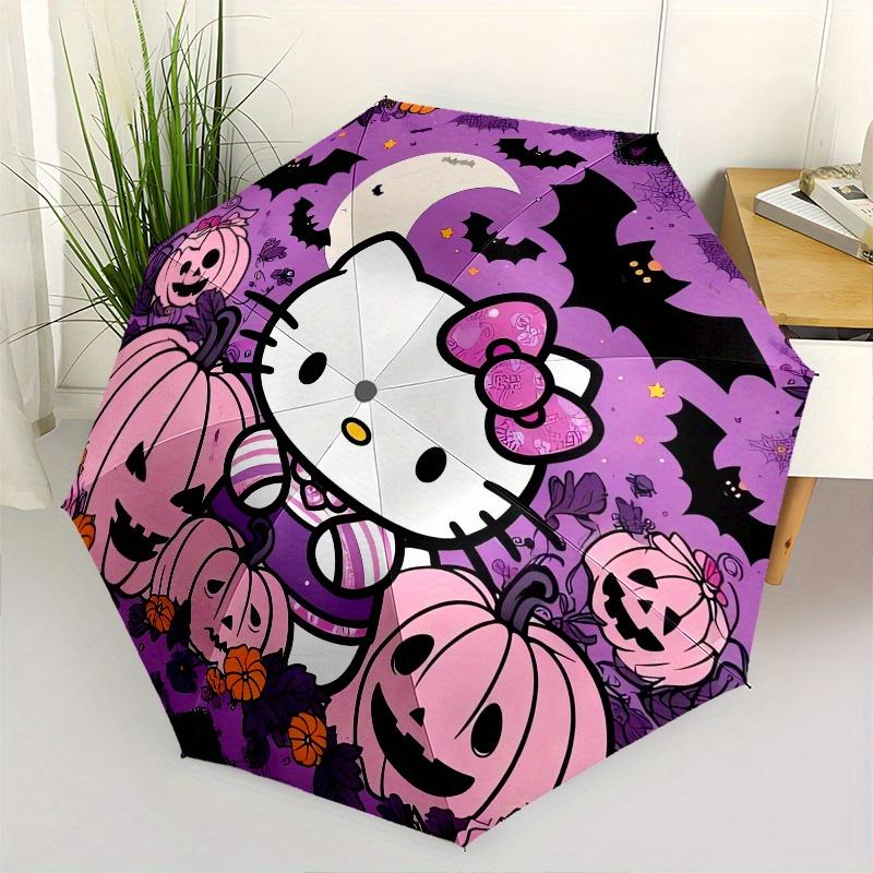 

Hello Kitty,Halloween Automatic Folding Umbrella-Simple 8-Rib Design, Bright Cartoon Pattern, Durable Iron Frame, Suitable For Travel, Outdo