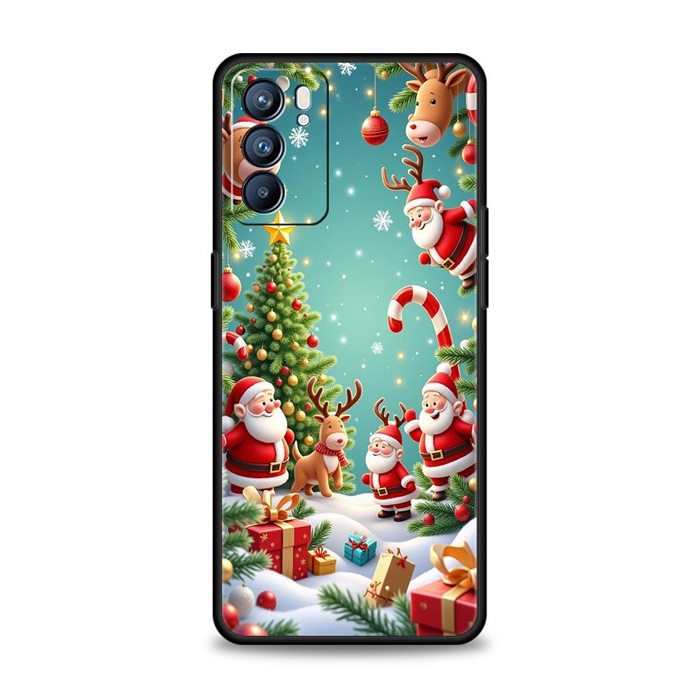 New Year Christmas Phone Case For Oppo Reno 13 12 11 10 7 F Find X5 X6 A98 A80 A79 A78 A57 A54 A31 A17 Pro 5G Soft TPU Cover Bag