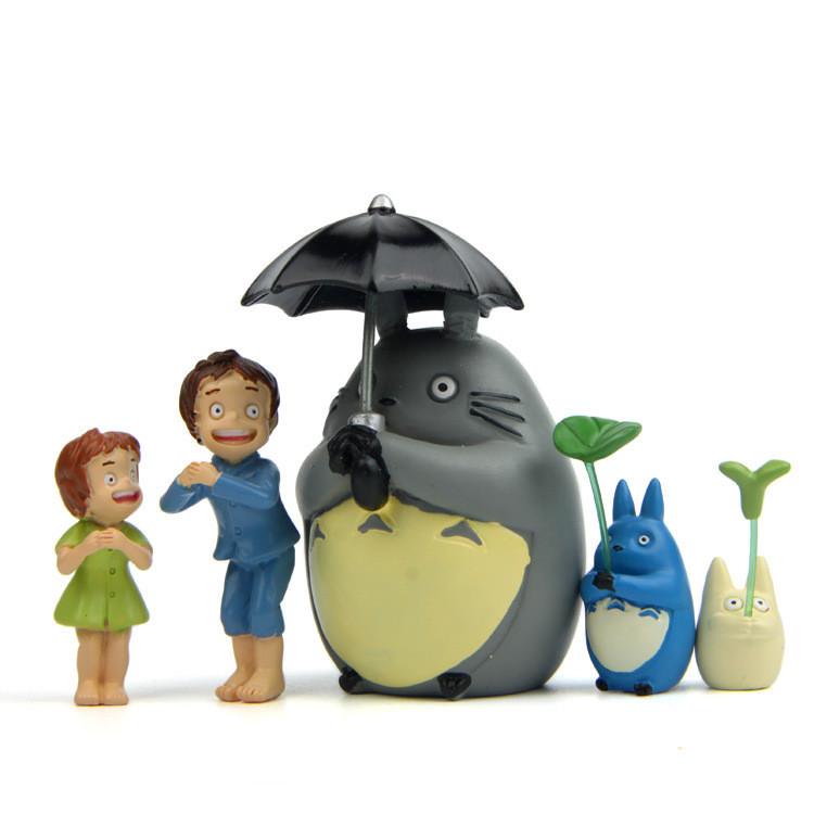 Cartoon Cute Totoro Umbrella Cat Pajamas Girl Mini Model Ornament Desktop