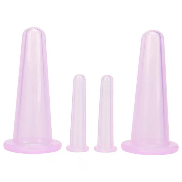 Silikon Vakuum Schröpfen Massage Gläser Anti Cellulite Massage Gesichts Saugnäpfe Gesicht Hals Lift Haut Schaben Guasha Anti Falten