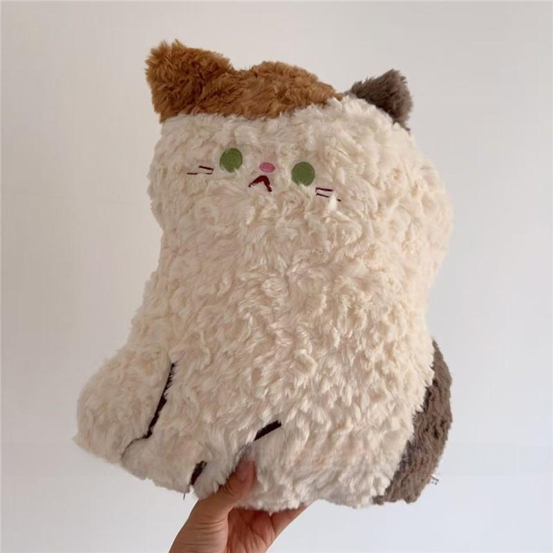 Cute Cat Plush Pillow With Embroidered Animal Design For Sofa Bed Decor And Gift