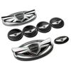 7pcs Car Front Rear Emblem Steering Wheel Sticker Wheel Center Sticker for Hyundai GENESIS Coupe Modified Logo 3D Badge