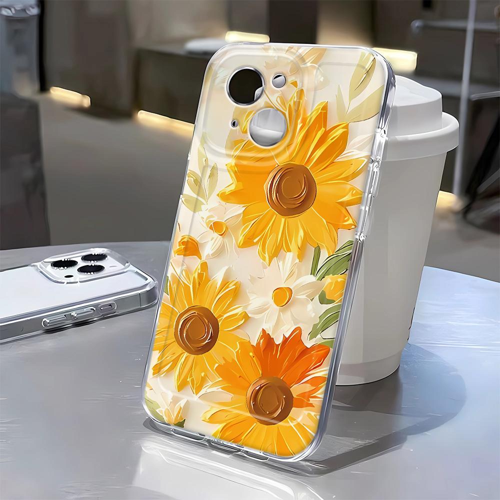 Colorful flowers For iPhone 16 15 14 13 12 11 Pro Max XS XR 16 14 Plus Phone Case Bumber Cover 16E