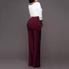 Women Fashion Wide Leg Pants Strech Trousers Ladies Flared Trousers Loose Pants High Waist Slacks Female Solid Color Suit Pants Straight Trousers