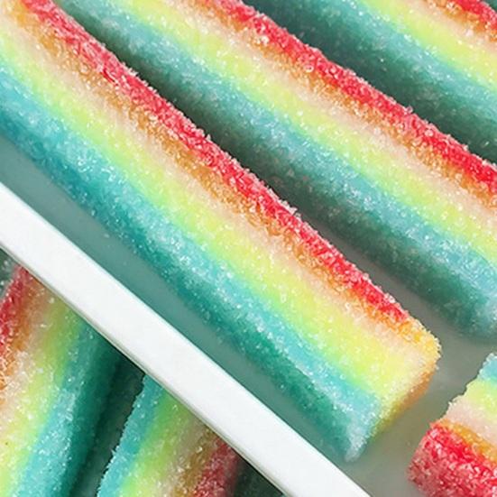 Sour Gummy Candy Strip Toy Slow Rising Stress Relief Colorful Sugar Stick Sensory