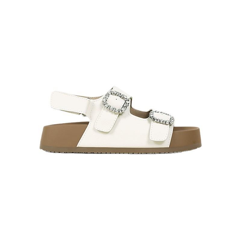 Weiche Lederversion~ 4cm erhöhte Plattform Strass Boken Sandalen Damen Sommer 2025 neu vielseitig lässige Oberbekleidung