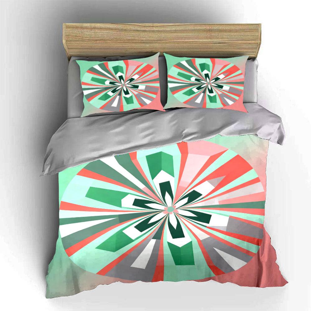Geometric Pattern Home Decor Set Soft Comfortable Duvet Cover Bedding Set Included 1*Duvet Cover & 2*Pillowcases, Gift