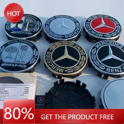 Car Sticker 4Pcs 75MM 12 Feet Car Wheel Center Hub Caps AMG Wreath FOR Mercedes Benz GLE GLK SLK CLA CLK W203 W204 W205 C200 W21