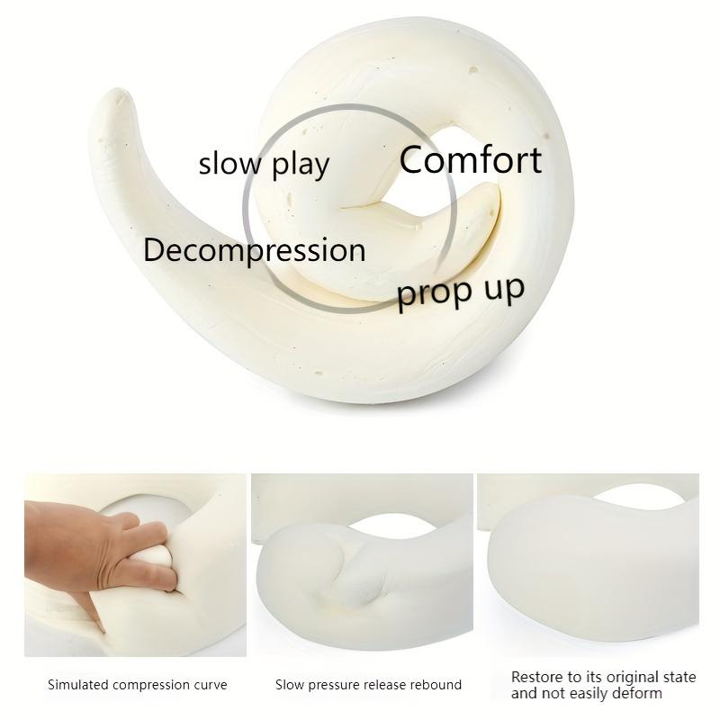 1pc Comfortable Memory Foam Travel Pillow with Breathable Cover - Lightweight, Medium Firmness, Machine Washable - Perfect for Airplane, Office