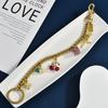 1Pc Shining Cartoon Keychain Bag Chain Colorful  Car Key Chain Metal Key Ring Exquisite Gifts Souvenirs Car Pendant