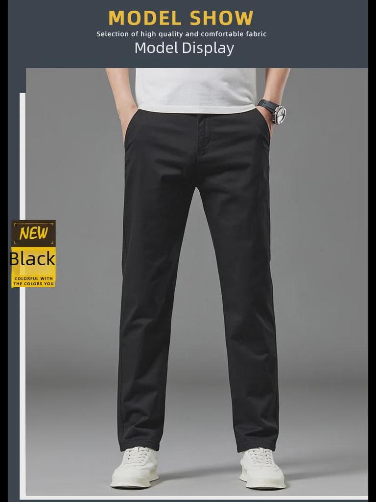 Herre High-End Mote Bomullsbukser - Lett Luksus, Casual og Trendy Rett Business-stil