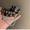 Punk Gothic Skull Bracelet Chains Metal Spikes Rivet Pu Leather Wristband Cuff Bangle Wide Cuff Bracelet Women Men Jewelry