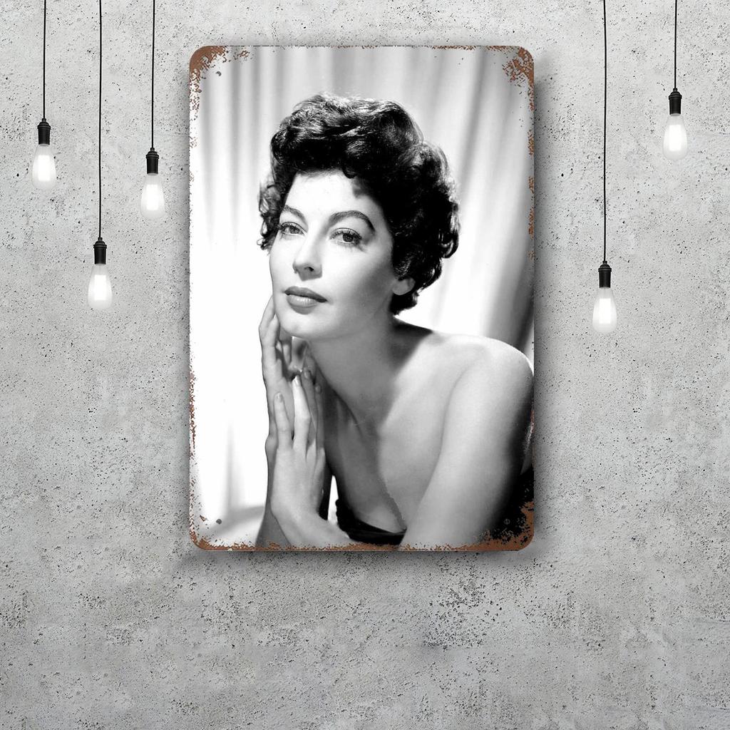 ava gardner actor Decor Poster Vintage Tin Sign Metal Sign Decorative Plaque for Pub Bar Man Cave Club Wall Decoration