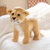 Simulation Cute Wild Animal Doll Small Leopard Tiger Lion Plush Toy Sitting Lying Sanding Pushie Gift