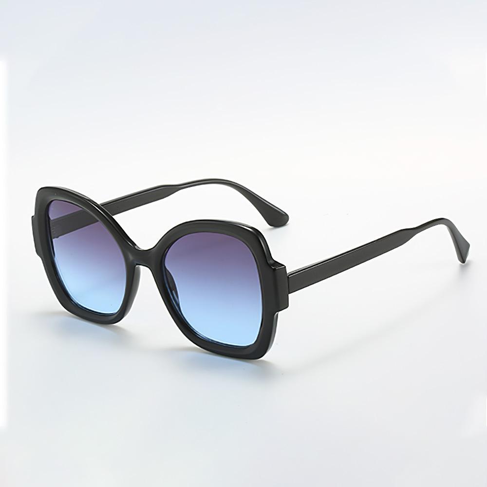 Vintage New In Fashionable Retro Brown Sunglasses With Geometric Edge Gradient Brown Lenses Sunglasses For Women