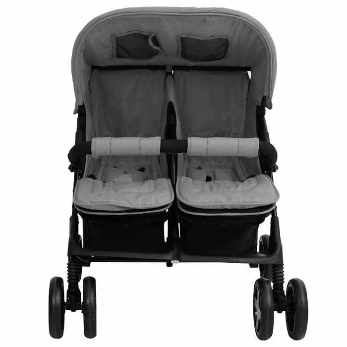 VidaXL Poussette à Deux Places Landau Pliable de Vayage Poussette de Voyage pour Tout-petit Extérieur Protection contre 10341