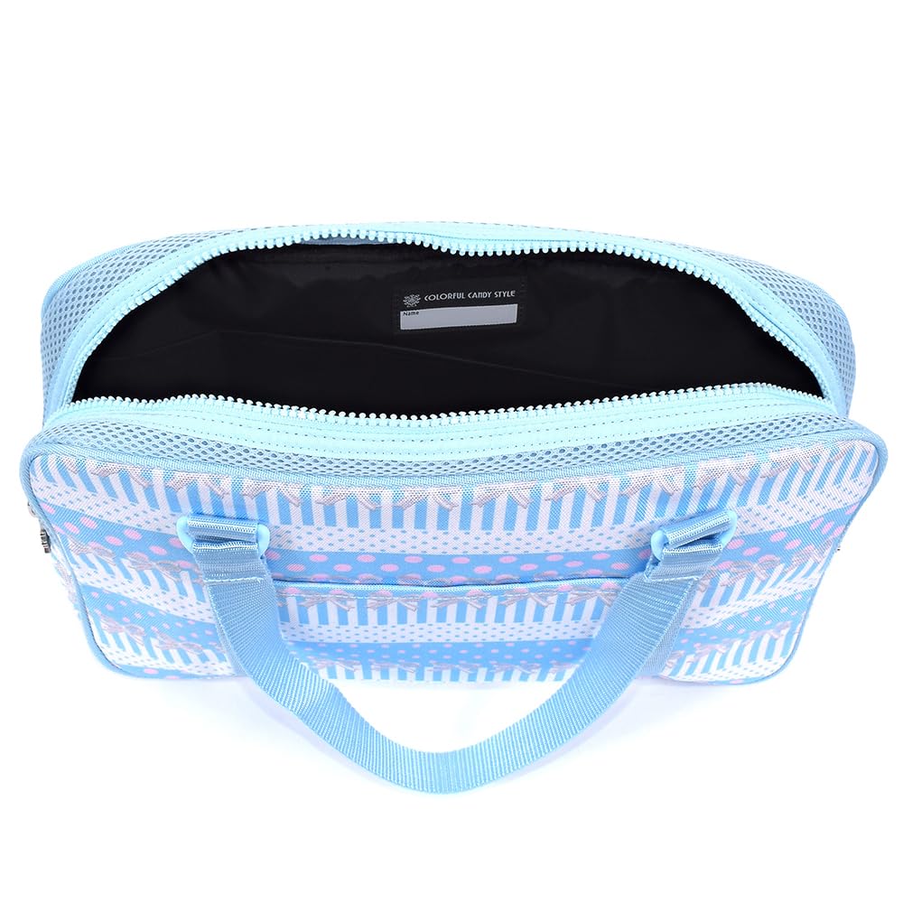 COLORFUL CANDY STYLE Calligraphy Set PET Enchanted by Polka Dots and Lace Ribbon NN103010 - (Light Blue)