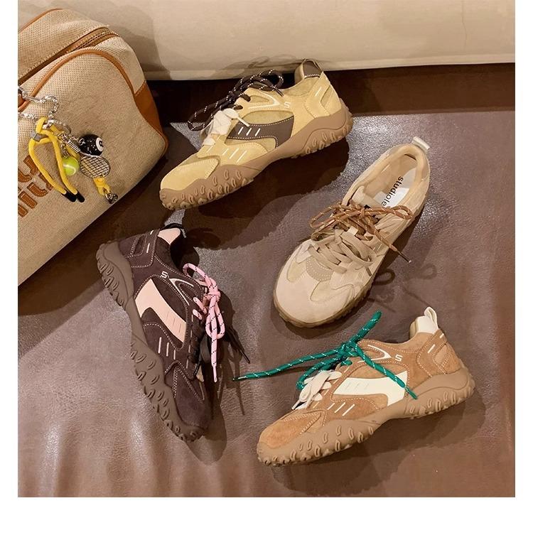 Customized leather platform dad Dexun board shoes Forrest Gump shoes women's 2025 new spring and autumn versatile sports and leisure shoes women