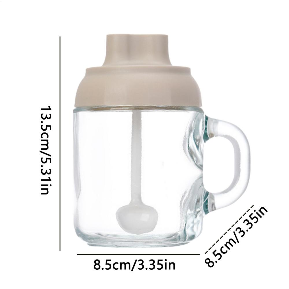 

Spices Glass Seasoning Jar with Lid Spoon Sugar Bowl Salt Shaker Pepper Seasoning Container for Cooking Baking Kitchen Supplies