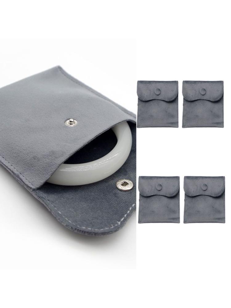 Soft Velvety Jewelry Storage Pouches, 10 Separate Snap-Button Bags for Sorting, Travel Carrying, and Gift Presentation