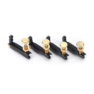 4X Musical Instruments Metal Tone Fine Tuner Adjuster For 4/4 3/4 Violin Black