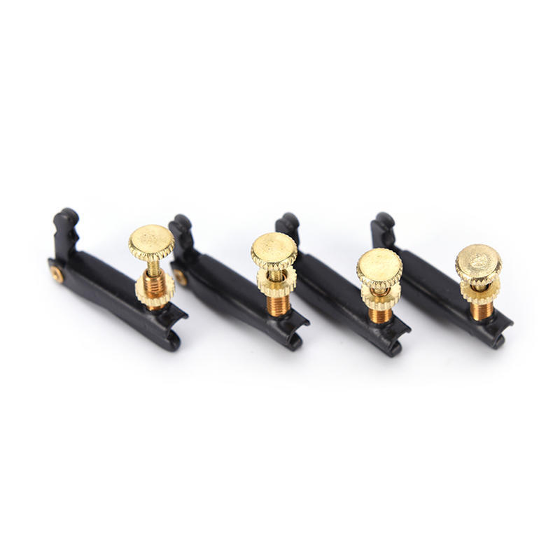 4X Musical Instruments Metal Tone Fine Tuner Adjuster For 4/4 3/4 Violin Black