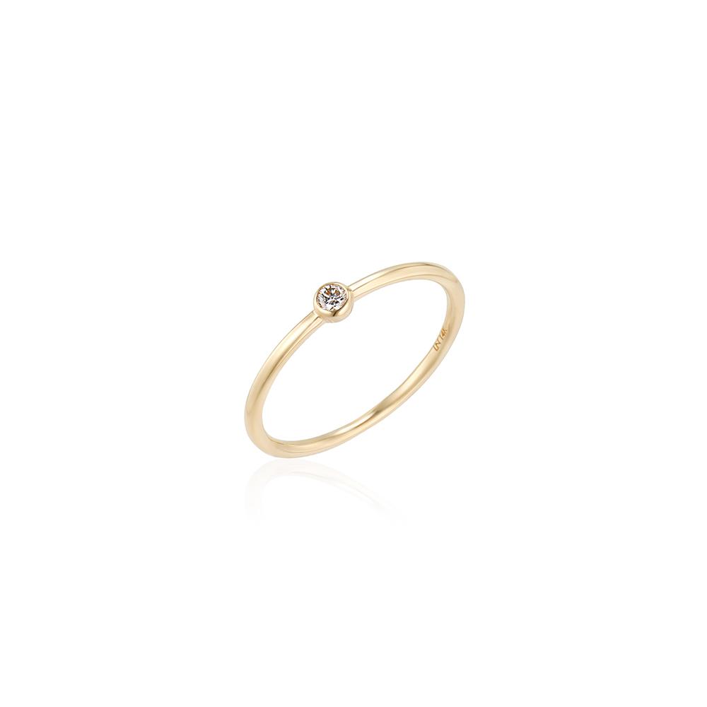 Lunne 14K Diamond Essential Bezel Ring (14K Gold) #Lcr09 (B Type)