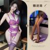 Purple sexy lingerie neck lace lace gathering bra sexy leg ring set
