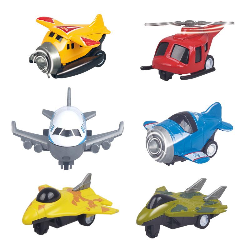 Legering Tekortoon Trekkracht Voertuig Q Passagiersvliegtuig Mini Simulatie Vechter Helikopter Model Auto Speelgoed Voor Kinderen Jongens Cadeau