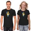 The Simpsons,Homer,Marge,Bart,Lisa Figure, Short Sleeve White-Black Men's / Women's T-Shirt L032