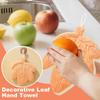 Hand Towels  Leaf Absorbent Hand Towel Plant Pattern Hanging Towel Kitchen Bathroom Handkerchief Cleaning Cloth Hanging Towel