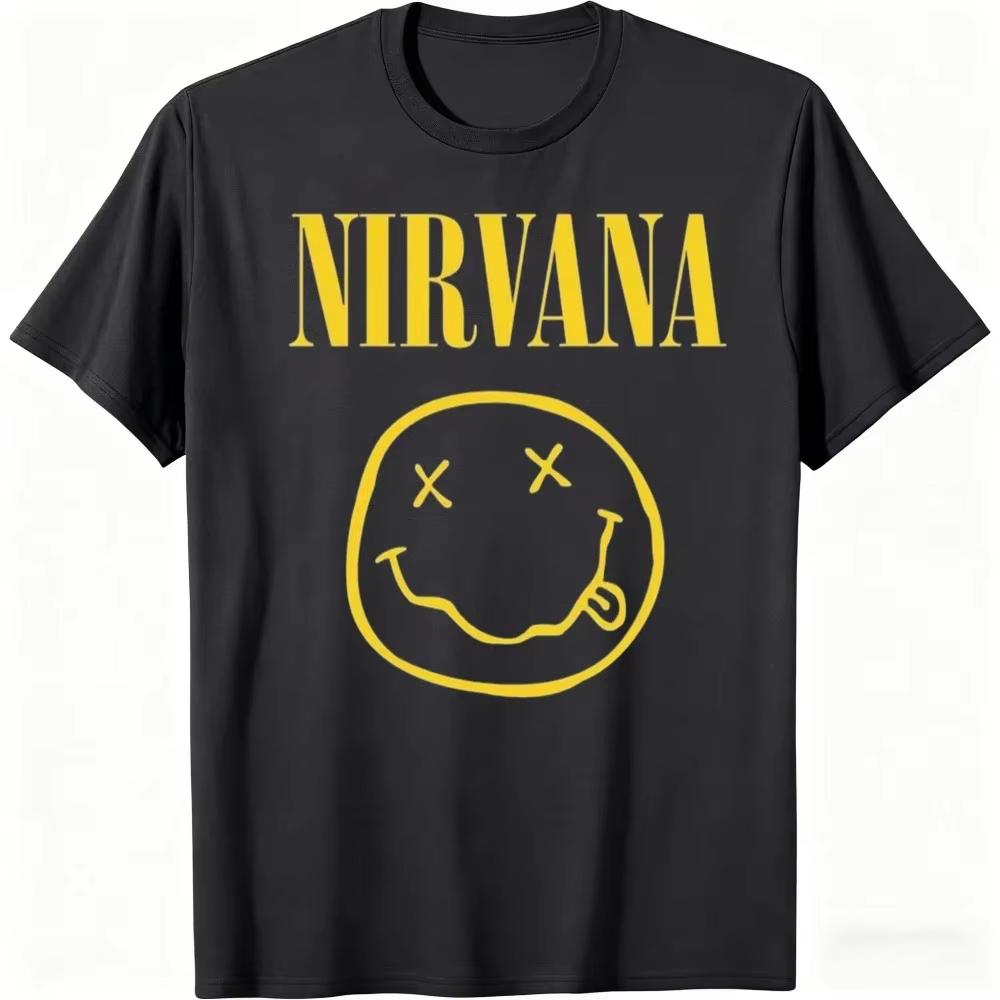 2026 VENTA CALIENTE Nueva Camiseta de la Banda de Rock Nirvana Estilo Hip-Hop para Hombres y Mujeres Oversized Y2K Camiseta Casual Holgada Ropa Urbana para Exteriores Unisex Manga Corta