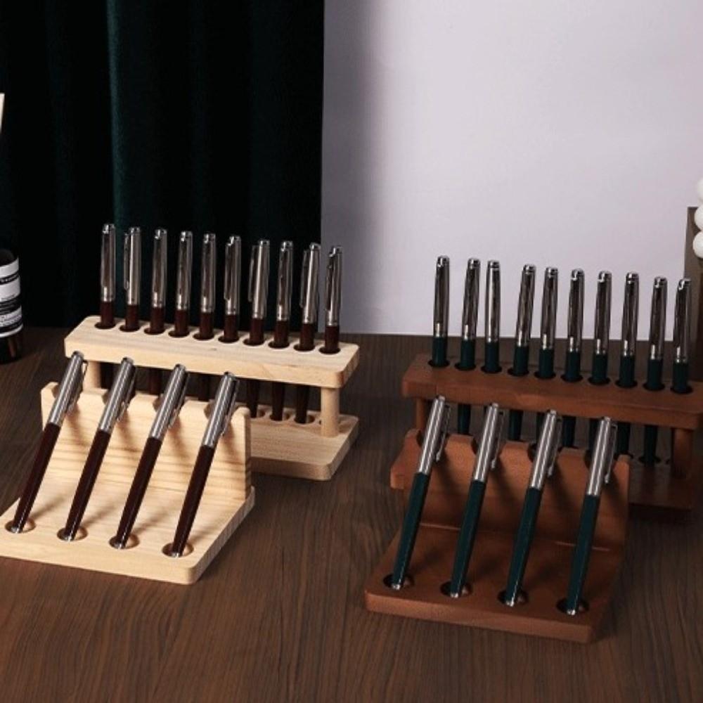 Household Wooden Pen Stand Vertical Pen Holder Creative Office Pen Holder  Kitchen Organizing Box