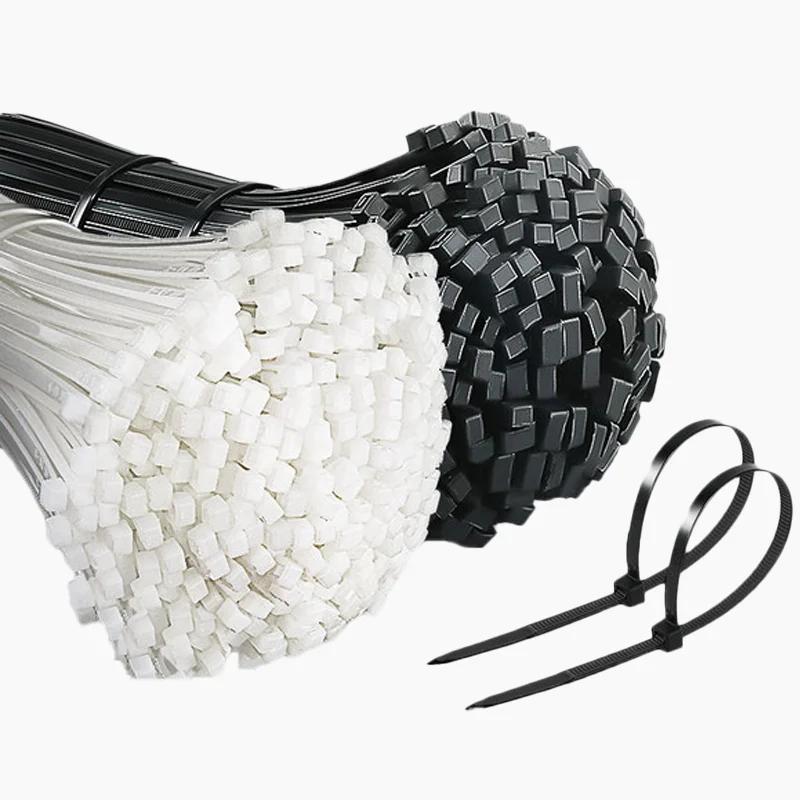 1000/100PCS Nylon Cable Ties Self-locking Cord Ties Straps Adjustable Cables Fastening Plastic Clamp Heat Resistant Wire Zip Tie