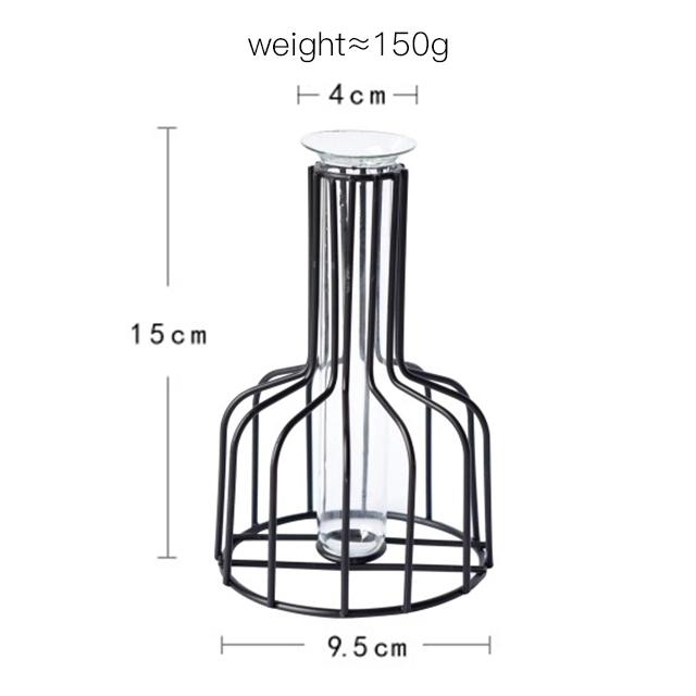 Iron Line Modern Nordic Styles Metal Flower Vase Home Decoration Hydroponic Plant Holder for Tabletop Contemporary Home Décor