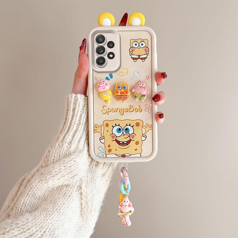 KEYSION Urocze Etui 3D z Kreskówką na Samsunga A53 5G A23 z Bransoletką Miękkie Silikonowe Odporne na Wstrząsy Etui na Telefon dla Galaxy A13 4G
