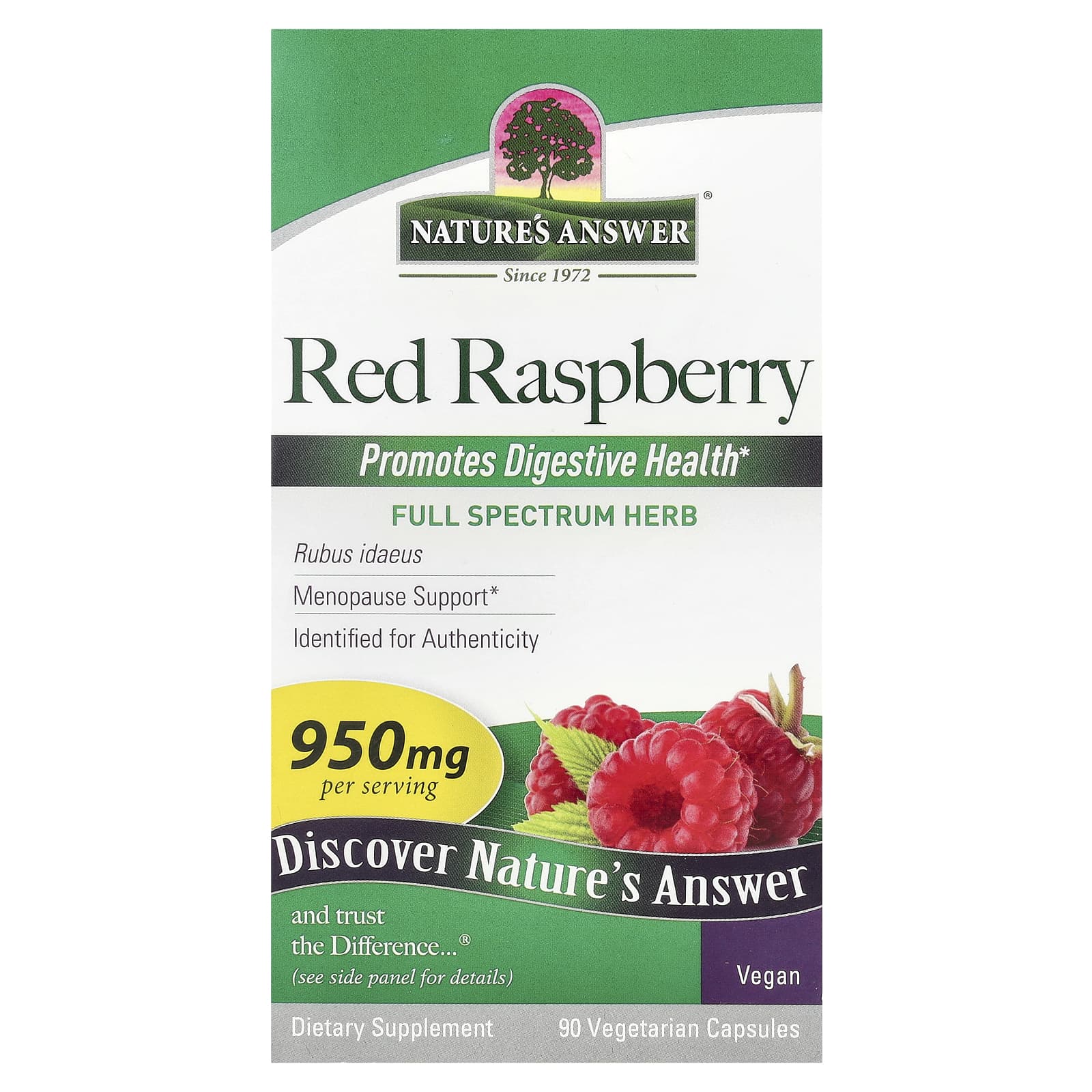 

Nature S Answer, Red Raspberry, 950Mg, 90 Veggie Caps (475Mg per Capsule)