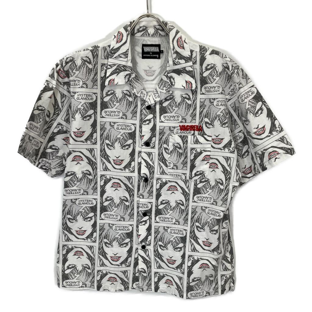 HYSTERIC GLAMOUR ×VAMPIRELLA CAUGHT DEMON pattern 02232AH01 shirt tops L whiteUsed