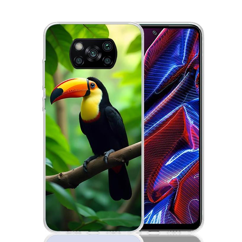 Tropical Toucan Phone Case For Xiaomi Poco X7 X6 X5 Pro F7 Ultra Redmi 15C 15 13 13C 12 12C 10 10A 10C 9 9A 9C 9T Cover Poco X7