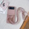 Crossbody PU Leather Phone Case for Samsung Galaxy Z Flip 6 5 4 3 Flip6 Flip5 Flip4 Flip3 5G Protective Shockproof Cover