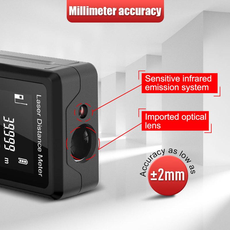BOAYAL Laser Distance Meter with 2 Bubble Levels 164ft 50m 60m 70m 100m Digital Laser Tape Measure Measuring Devic