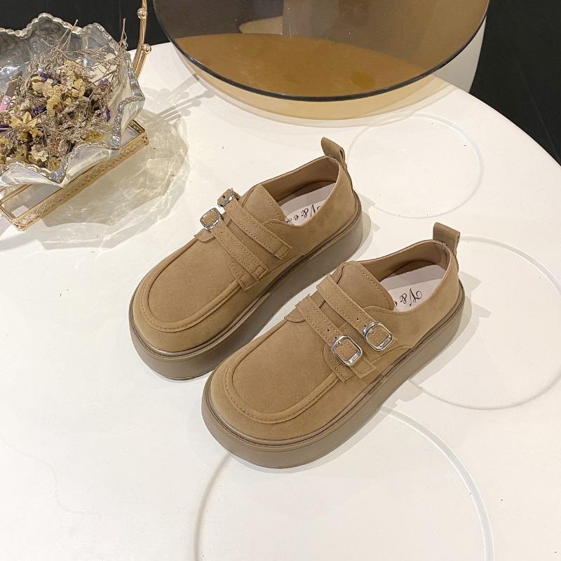 

Женские туфли на платформе, весенние новые, в стиле ретро, универсальные, повседневные, с одним ремешком, Boken Doudou 40 верблюд