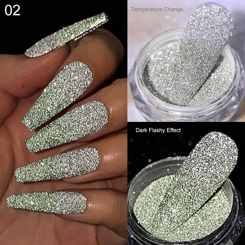 Poudre de diamant brisée chaude et explosive, poudre de sucre cristallisée, paillettes pour ongles, poudre rebondissante de diamants colorés pailletés