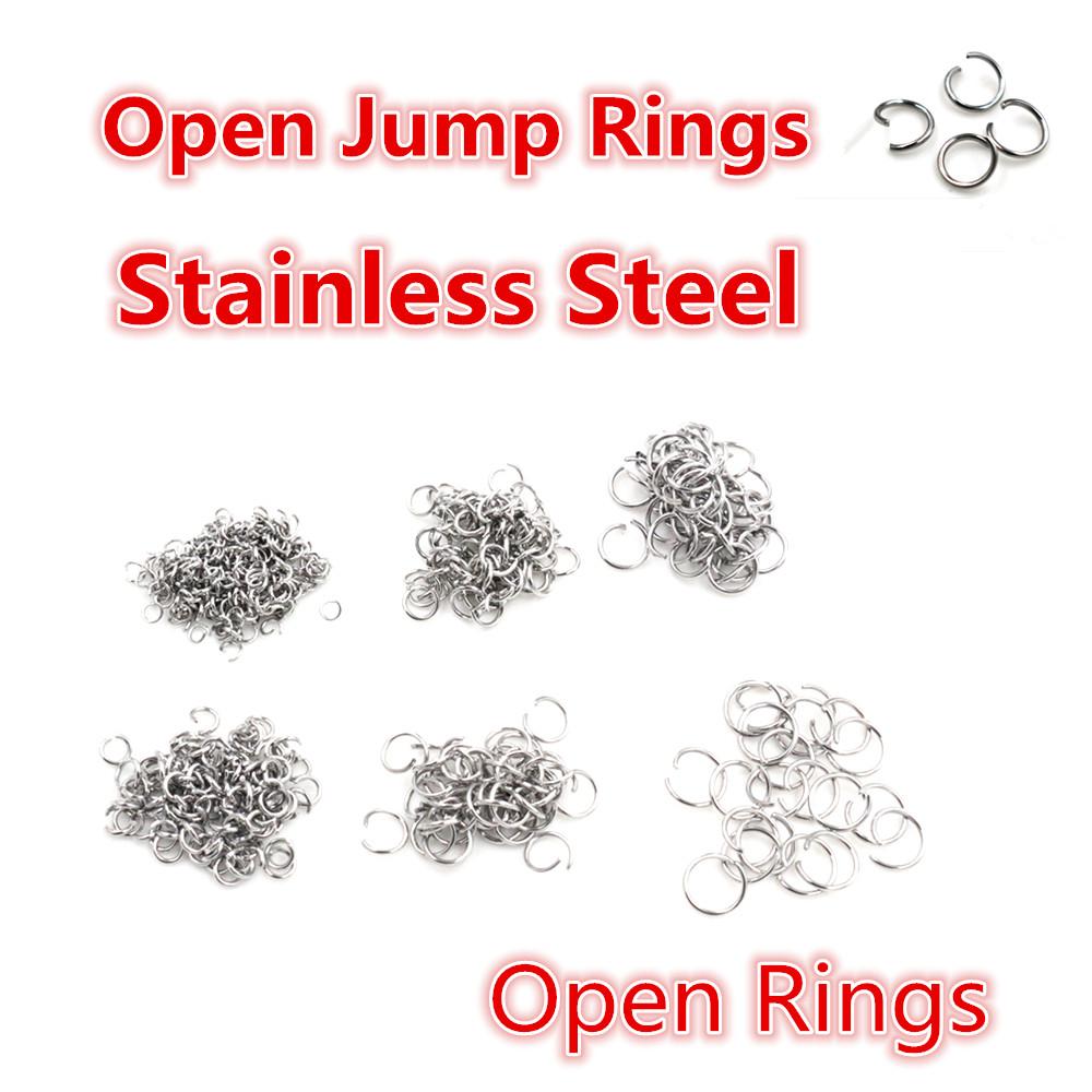 200 piezas 3/4/5/6/7/8/10 mm Metal DIY Componentes para Joyería Anillas de Salto Simples Cerradas/Abiertas y Anilla Dividida para hacer joyería