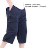 Caprihosen mit Reißverschluss Elastischer Bund Lässig Mehrere Taschen Hohe Taille Gerade Cargoshorts Streetwear